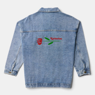 Veste En Jean Rose rouge personnalisée Art Déco