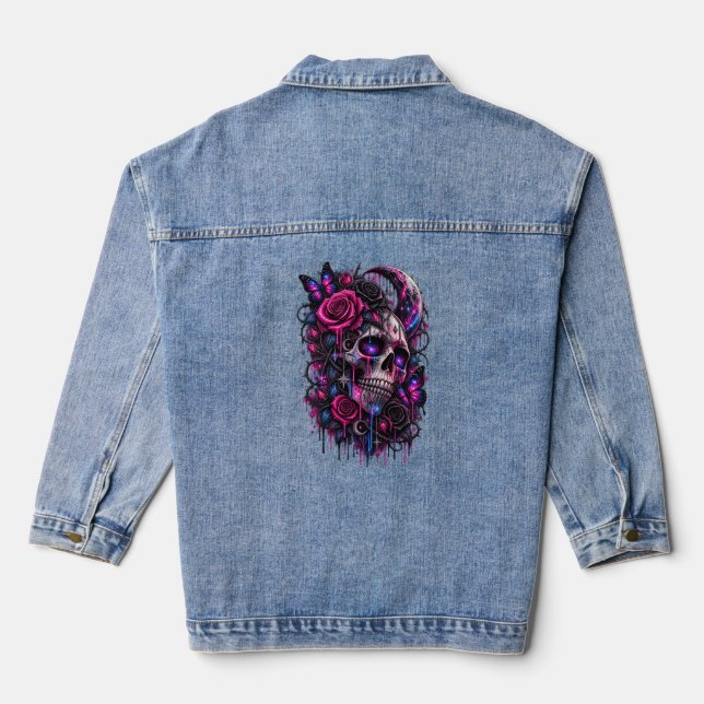 Veste En Jean roses et crâne- ARH (Verso)