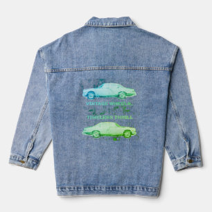 Veste En Jean Roue vintage, Frissons intemporels - Voiture Rétro