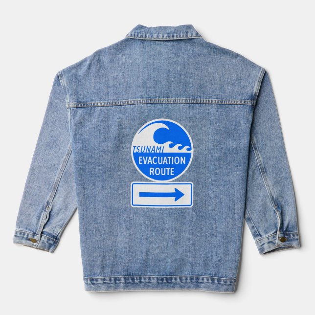 Veste En Jean Route d'évacuation du tsunami (Verso)