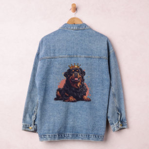 Veste En Jean Royal Rottweiler Dog Queen Crown