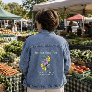 Veste En Jean Ruche Abeille Jaune Lavande