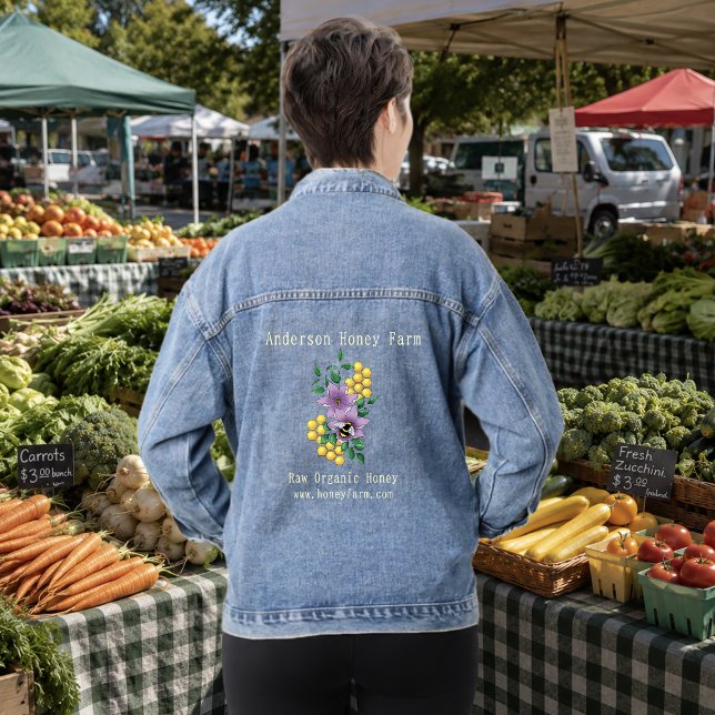 Veste En Jean Ruche Abeille Jaune Lavande (Créateur téléchargé)