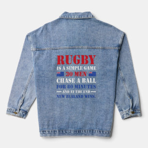 Veste En Jean Rugby Est Un Jeu Simple Rugby Nouvelle-Zélande