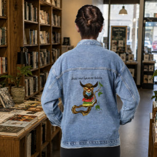 Veste En Jean Sage Bleu Mignon Brun Lecture Hibou Livres