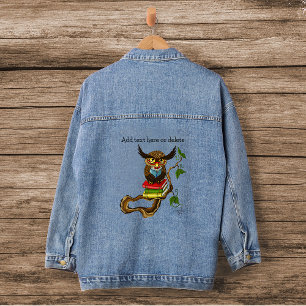 Veste En Jean Sage Bleu Mignon Brun Lecture Hibou Livres