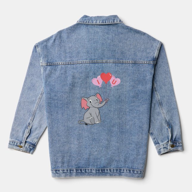 Veste En Jean Saint-éléphant Saint-Valentin (Verso)