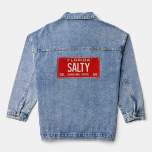 Veste En Jean Salty Life 1969   Plaque d'immatriculation rétro F