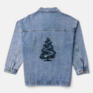 Veste En Jean Sapin de Noël Spirale Galactique