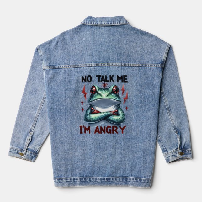 Veste En Jean Sassy Bold Je suis Angry Frog Graphic Citation (Verso)