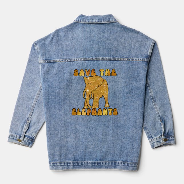 VESTE EN JEAN SAUVER LES ÉLÉPHANTS (Verso)