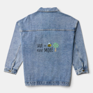 Veste En Jean Sauvez les abeilles, Plante plus d'arbres!
