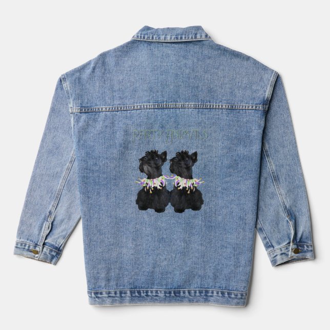 Veste En Jean Scotch terriers Animaux de Fête (Verso)