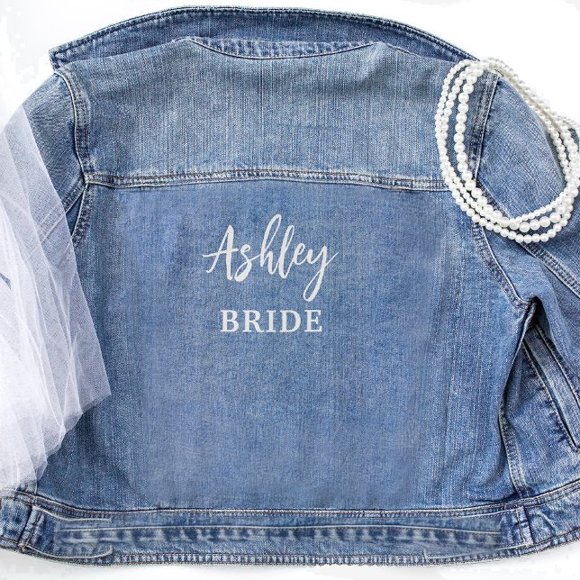 Veste En Jean Script de Mariage nuptial personnalisé Jean (Créateur téléchargé)