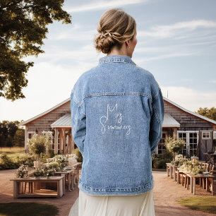 Veste En Jean Script de nom de fille personnalisée