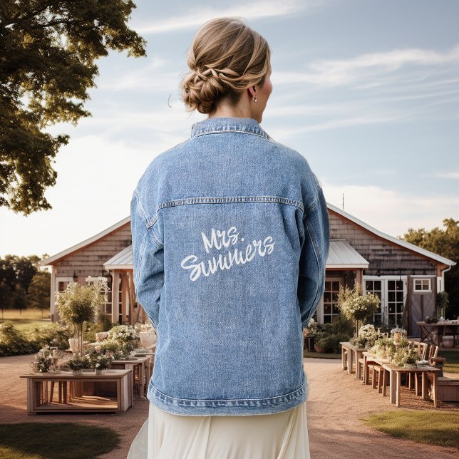 Veste En Jean Script de nom de fille personnalisée (Créateur téléchargé)