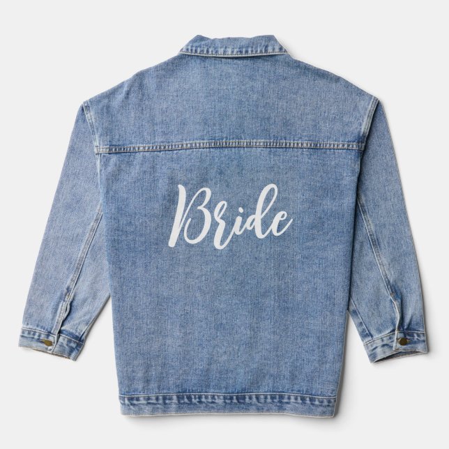 Veste En Jean Script de typographie blanche simple Bride (Verso)