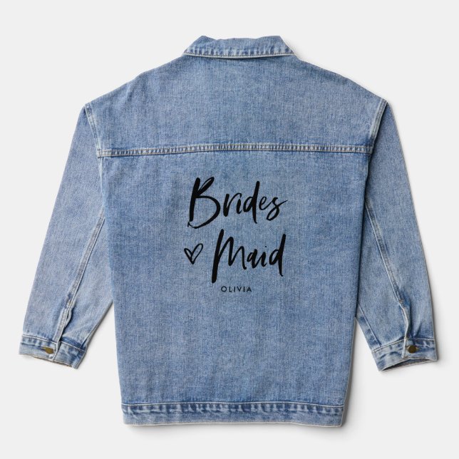 Veste En Jean Script décontracté et coeur | Chic Bridesmaid (Verso)