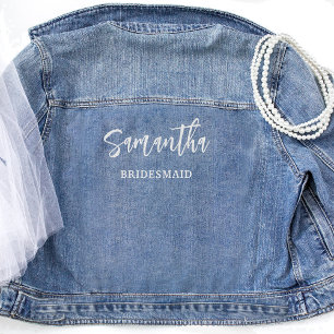 Veste En Jean Script personnalisé, Fête de la mariée, Femme de m