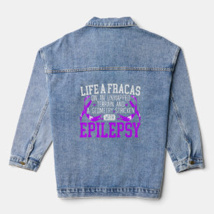 Veste En Jean Sensibilisation à l'épilepsie Ruban pourpre