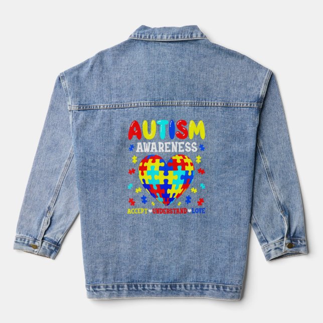 Veste En Jean Sensibilisation sur l'autisme Accepter Comprendre  (Verso)