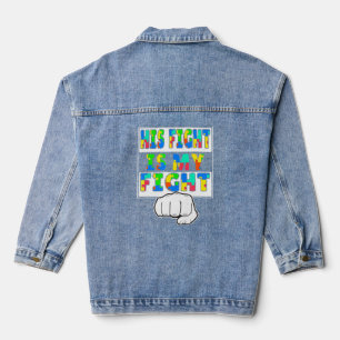 Veste En Jean Sensibilisation sur l'autisme Son Combat Est Mon C