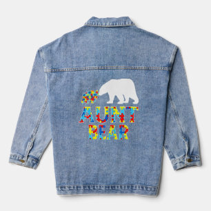 Veste En Jean Sensibilisation sur l'autisme Tante Ours Puzzle Su