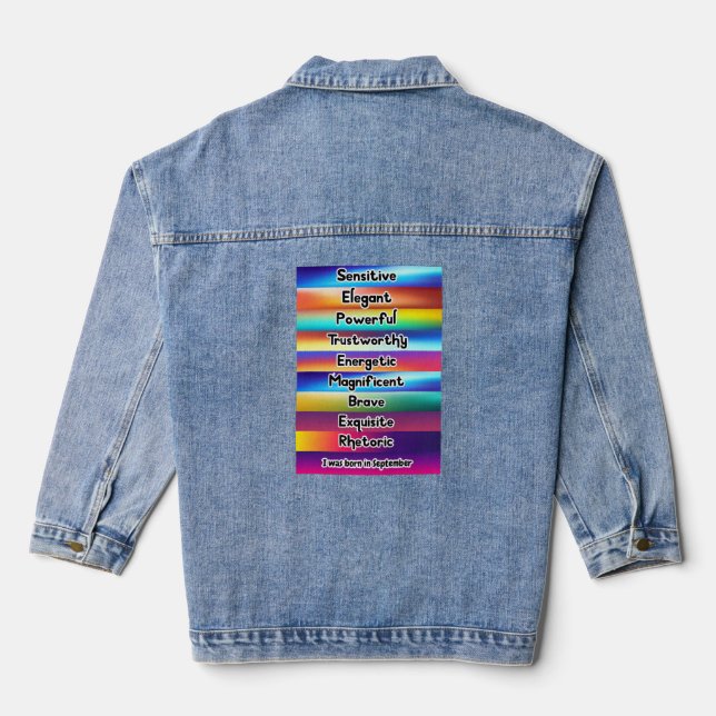 Veste En Jean Septembre mois anniversaire citations 9. (Verso)