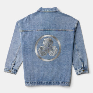 Veste En Jean Shima Clan Kamon Argent Chrome
