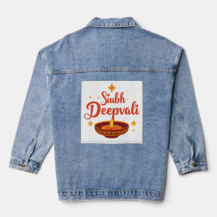 Veste En Jean ✨ Shubh Deepavali Rangoli traditionnel de Diwali