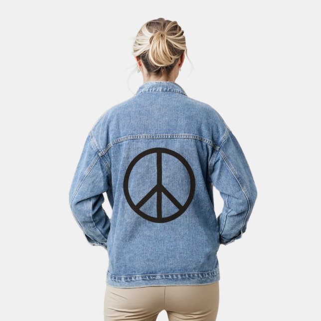 Veste En Jean Signe de Paix Uni - Noir (Modèle)