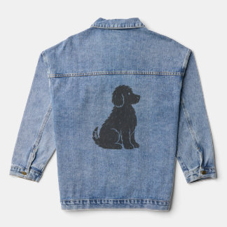 Veste En Jean Silhouette de chien bleu Art minimal