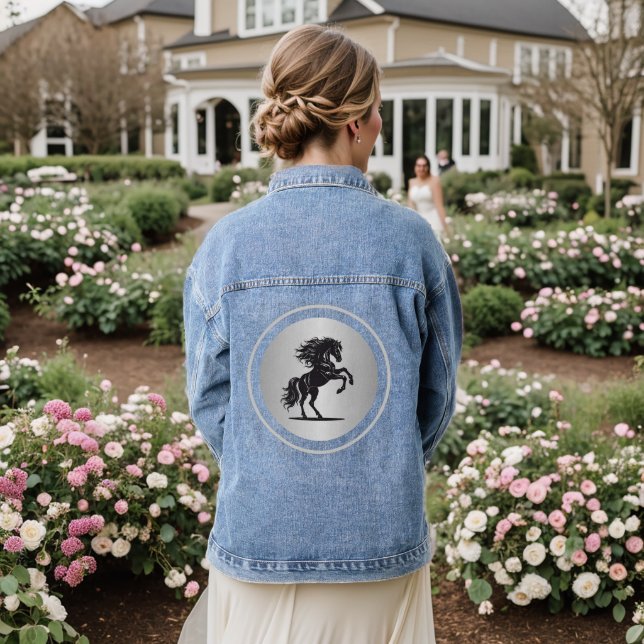 Veste En Jean Silver Majestic Bucking Horse Denim Jacket (Mariage Retour)