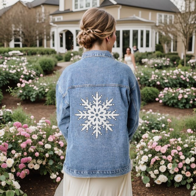 Veste En Jean Simple flocon de neige Illustration mignonne (Mariage Retour)
