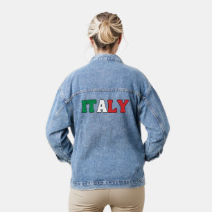 Veste En Jean Simple moderne Italie National Drapeau Vêtements