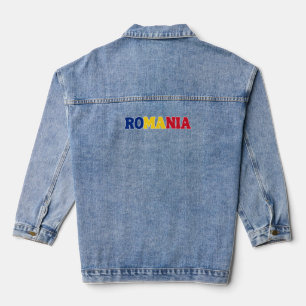 Veste En Jean Simple Moderne Roumanie National Drapeau Vêtements