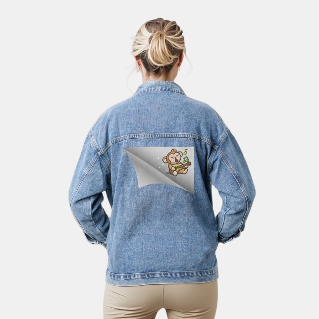 Veste En Jean singe chanter sous le patch (Modèle)