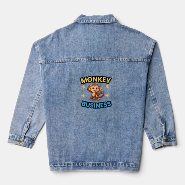 Veste En Jean Singe d'affaires drôle (Verso)
