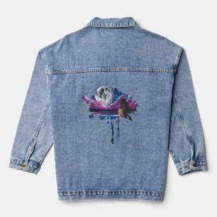 Veste En Jean Siren sous la lune artisanat fait-main