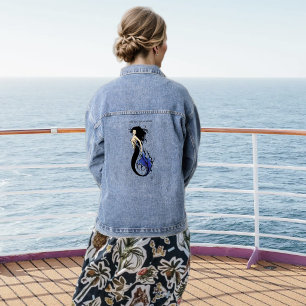 Veste En Jean Sirène de fantaisie élégante Mermaid Bleue Tribale