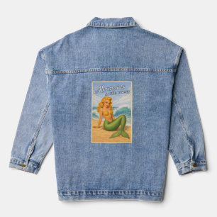 Veste En Jean Sirènes qui Font des Vagues Rétro Pin-Up Plage C