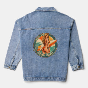 Veste En Jean Smooth Ride Coastal Supply   Graphisme Pin-up Surf