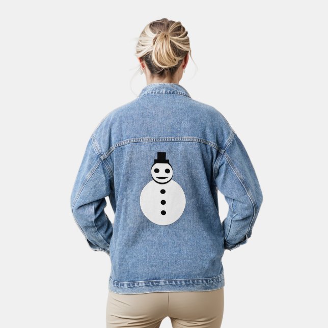 Veste En Jean Snowman de Noël souriant (Modèle)