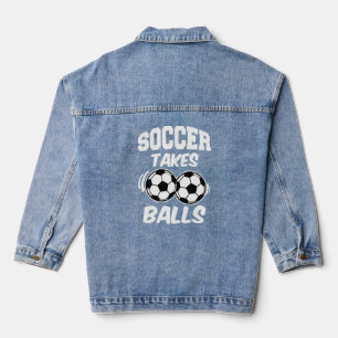 Veste En Jean Soccer prend des balles drôle chemise masculine