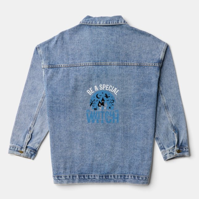 Veste En Jean Sois un design de sorcière spéciale Halloween_1 (Verso)
