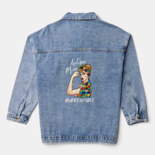 Veste En Jean Son combat est mon combat Blue Ribbon Diabetes Sen