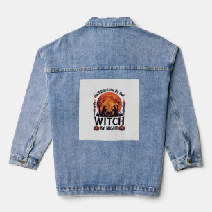 Veste En Jean Sorcière de nuit de coiffeur Halloween Peigne Cise
