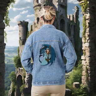 Veste En Jean  Sorcière du Dragon Bleu Flocons de Neige