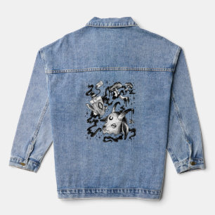Veste En Jean Sorcière Potion mortelle Chèvre Noir et blanc Tri-