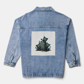 Veste En Jean Soulèvement de chatons zombies